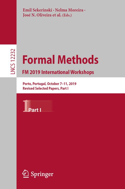 Produktbild: Formal Methods. FM 2019 International Workshops