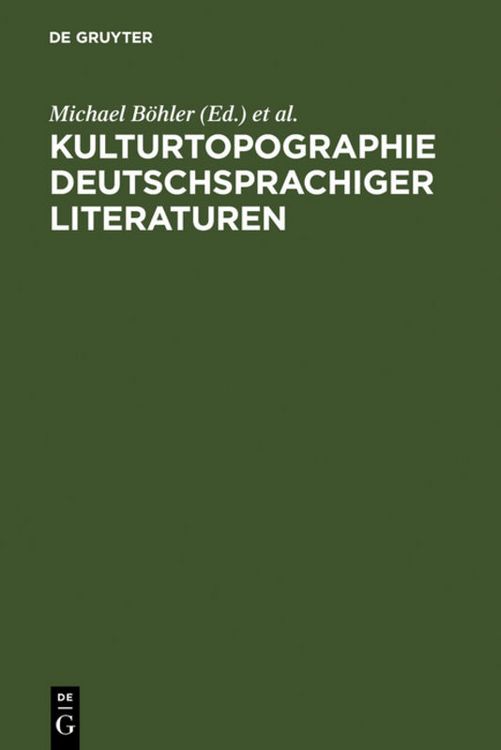 Produktbild: Kulturtopographie deutschsprachiger Literaturen