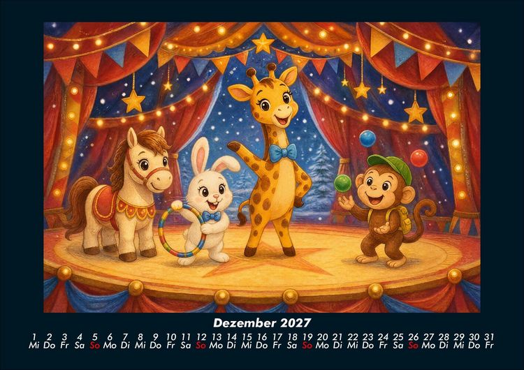 Produktbild: Nala, Bouncy & Milo in der Zirkuswelt 2027 Fotokalender DIN A4