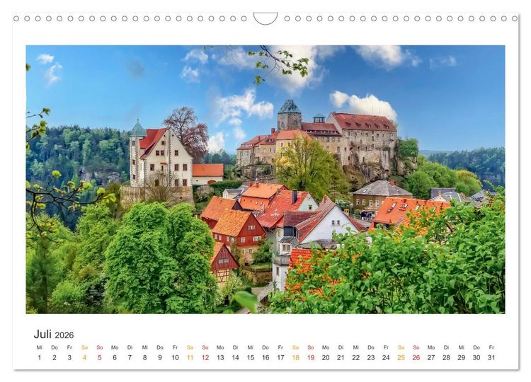 Produktbild: Sachsen - Land zwischen Elbe und Erzgebirge (Wandkalender 2026 DIN A3 quer), CALVENDO Monatskalender