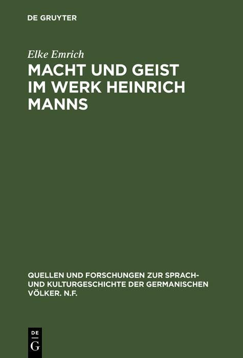 Produktbild: Macht und Geist im Werk Heinrich Manns