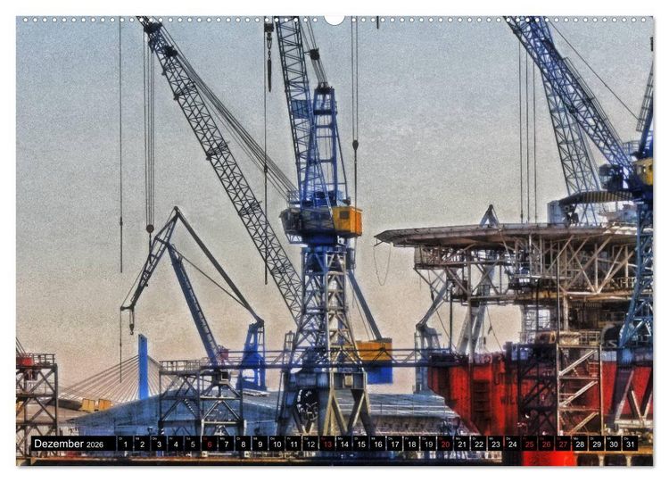 Produktbild: Faszination Hafen - Hamburg (hochwertiger Premium Wandkalender 2026 DIN A2 quer), Kunstdruck in Hochglanz