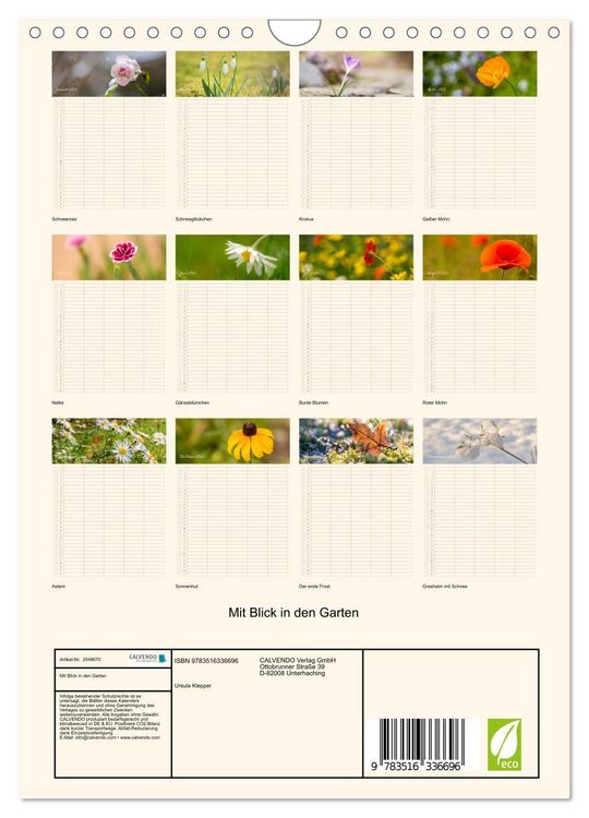 Produktbild: Mit Blick in den Garten (Wandkalender 2026 DIN A4 hoch), CALVENDO Monatskalender