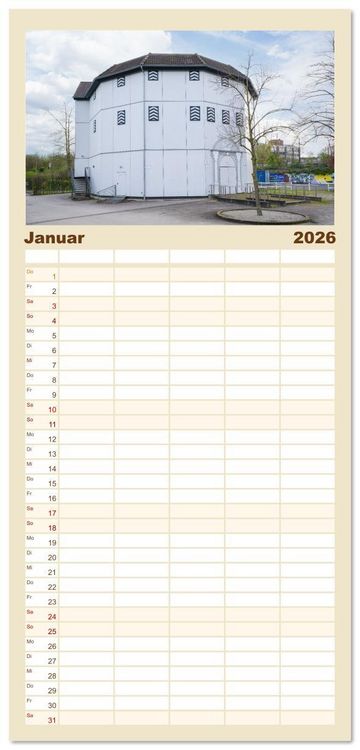 Produktbild: Familienplaner 2026 - Neuss Impressionen mit 5 Spalten (Wandkalender, 21 x 45 cm) CALVENDO