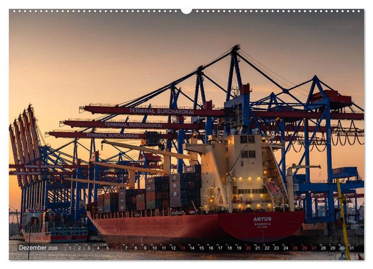 Produktbild: Hamburg Hafen (Wandkalender 2026 DIN A2 quer), CALVENDO Monatskalender