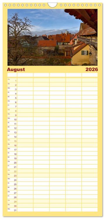 Produktbild: Familienplaner 2026 - Erlebe mit mir Rothenburg ob der Tauber mit 5 Spalten (Wandkalender, 21 x 45 cm) CALVENDO