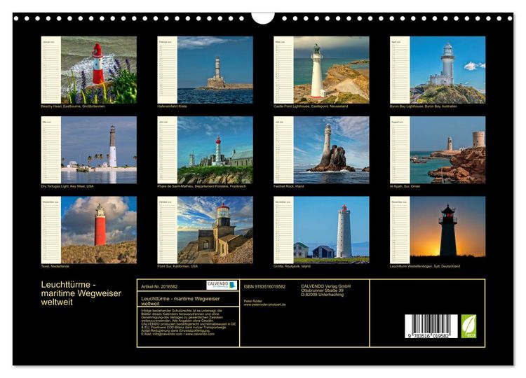 Produktbild: Leuchtt&uuml;rme - maritime Wegweiser weltweit (Wandkalender 2026 DIN A3 quer), CALVENDO Monatskalender