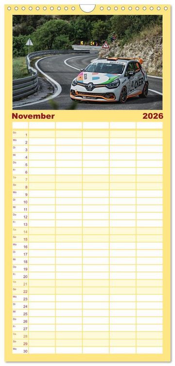 Produktbild: Familienplaner 2026 - Rally Ikonen mit 5 Spalten (Wandkalender, 21 x 45 cm) CALVENDO