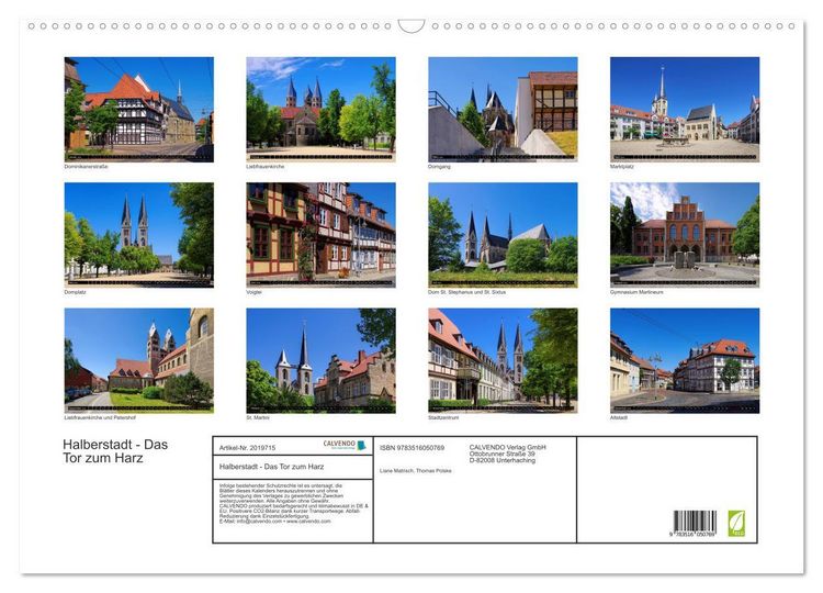 Produktbild: Halberstadt - Das Tor zum Harz (Wandkalender 2026 DIN A2 quer), CALVENDO Monatskalender
