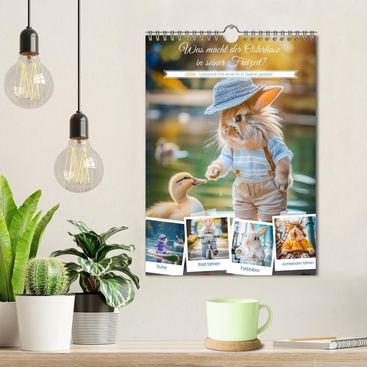 Produktbild: Was macht der Osterhase in seiner Freizeit (Wandkalender 2026 DIN A4 hoch), CALVENDO Monatskalender