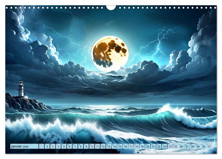 Produktbild: Vagues en col&egrave;re (Calendrier mural 2026 DIN A3 vertical), CALVENDO calendrier mensuel
