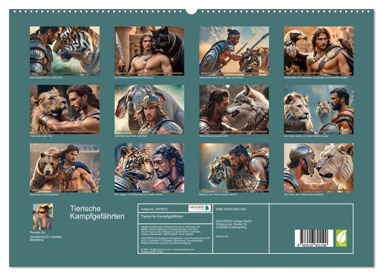 Produktbild: Tierische Kampfgef&auml;hrten (hochwertiger Premium Wandkalender 2026 DIN A2 quer), Kunstdruck in Hochglanz