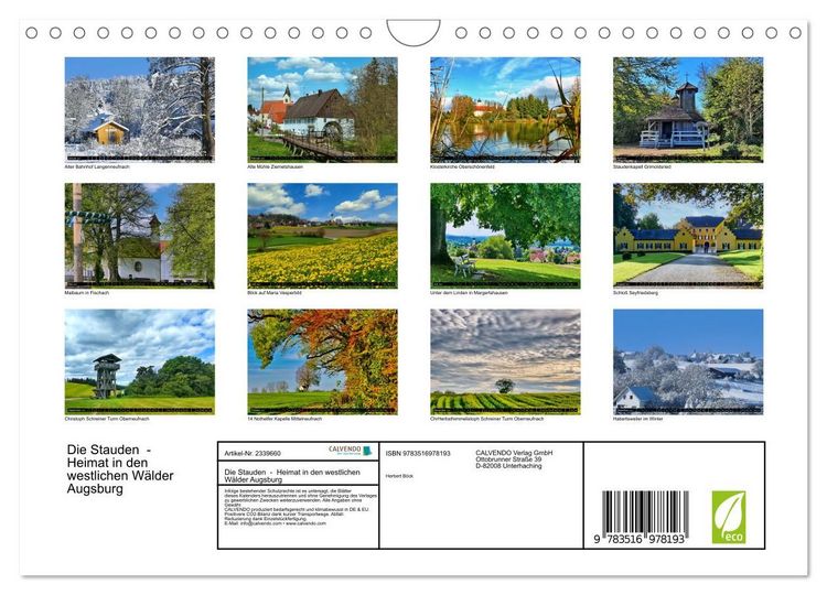 Produktbild: Die Stauden - Heimat in den westlichen W&auml;lder Augsburg (Wandkalender 2027 DIN A4 quer), CALVENDO Monatskalender