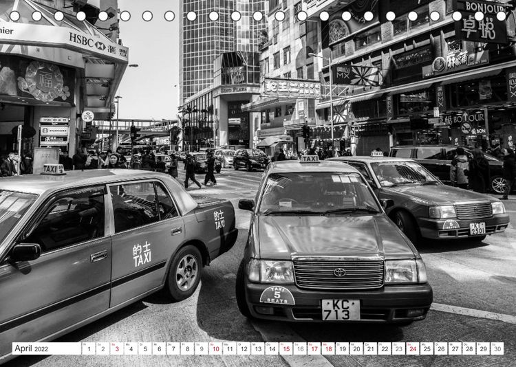 Produktbild: Hongkong - Die Metropole am s&uuml;dchinesischen Meer in Schwarzwei&szlig; (Tischkalender 2022 DIN A5 quer)