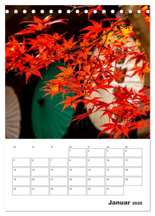 Produktbild: Herbst im japanischen Garten (Tischkalender 2026 DIN A5 hoch), CALVENDO Monatskalender
