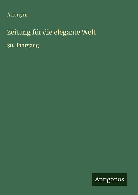 Produktbild: Zeitung f&uuml;r die elegante Welt