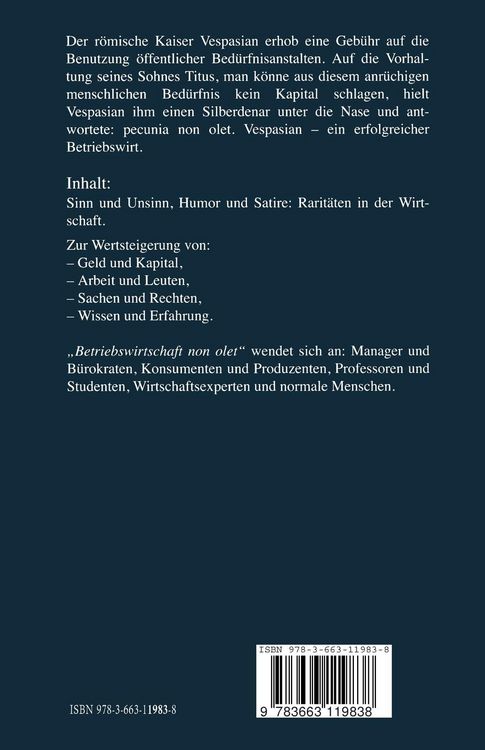 Produktbild: Betriebswirtschaft non olet