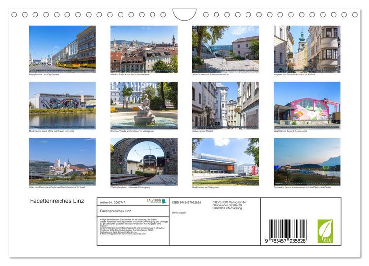 Produktbild: Facettenreiches Linz (Wandkalender 2026 DIN A4 quer), CALVENDO Monatskalender