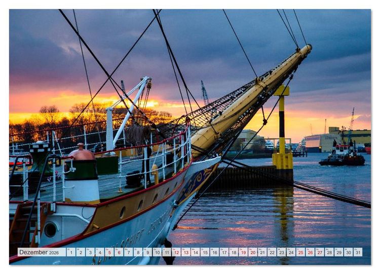 Produktbild: Letztes deutsches Vollschiff DAS SCHULSCHIFF DEUTSCHLAND (Wandkalender 2026 DIN A3 quer), CALVENDO Monatskalender