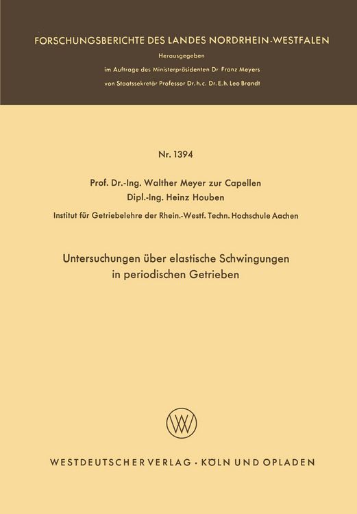 Produktbild: Untersuchungen &uuml;ber elastische Schwingungen in periodischen Getrieben