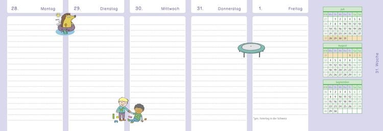 Produktbild: Der Wochen-Tischkalender für das Schuljahr 2025/2026