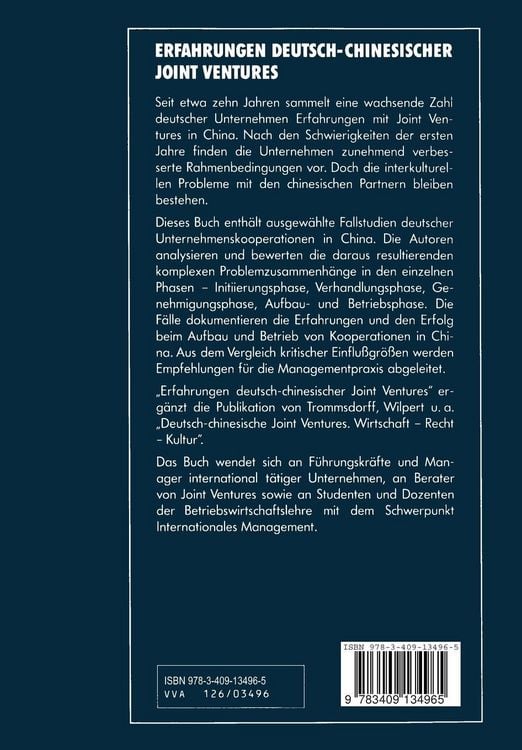 Produktbild: Erfahrungen deutsch-chinesischer Joint Ventures
