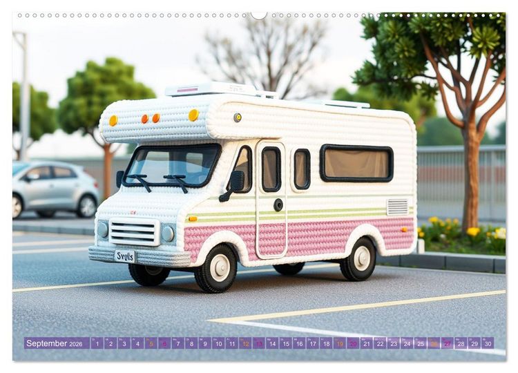 Produktbild: Amigurumi Fahrzeugtr&auml;ume - H&auml;kelstyle in Pastellt&ouml;nen (hochwertiger Premium Wandkalender 2026 DIN A2 quer), Kunstdruck in Hochglanz