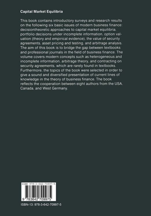 Produktbild: Capital Market Equilibria