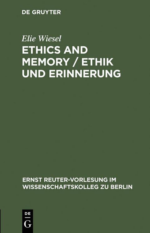 Produktbild: Ethics and Memory / Ethik und Erinnerung