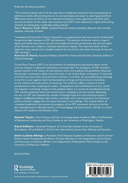 Produktbild: Foundations of Critical Race Theory in Education