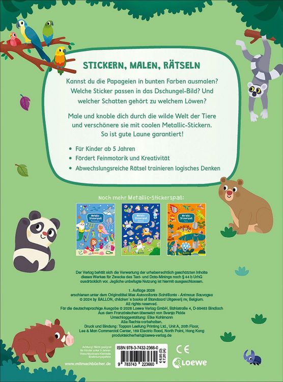 Produktbild: Metallic-Stickerspa&szlig; - Wilde Tiere