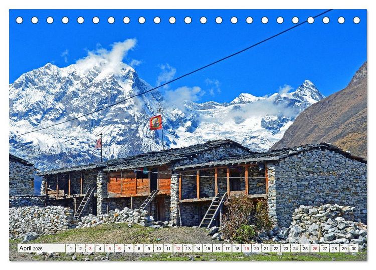 Produktbild: NEPAL, die Umrundung des Manaslu (Tischkalender 2026 DIN A5 quer), CALVENDO Monatskalender