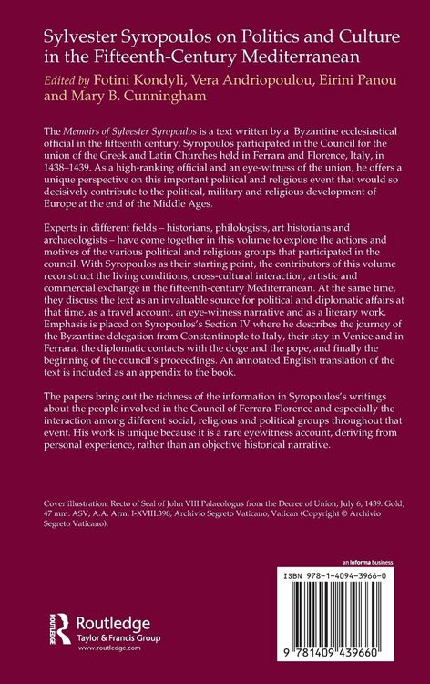 Produktbild: Sylvester Syropoulos on Politics and Culture in the Fifteenth-Century Mediterranean