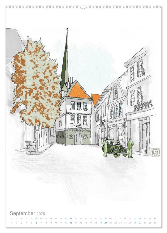 Produktbild: HATTINGEN GEZEICHNET (hochwertiger Premium Wandkalender 2026 DIN A2 hoch), Kunstdruck in Hochglanz