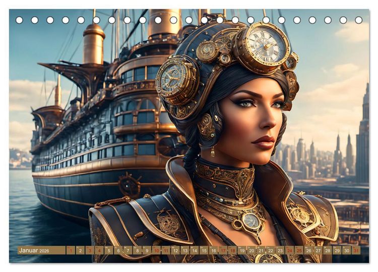 Produktbild: Steampunk - Mensch und Maschine (Tischkalender 2026 DIN A5 quer), CALVENDO Monatskalender