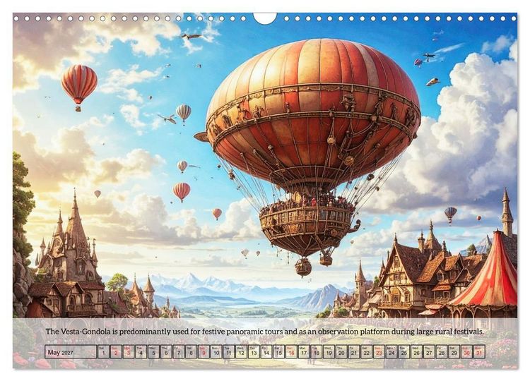 Produktbild: Chronicles of the crimson sky - A Steampunk Journey (Wall Calendar 2027 DIN A3 landscape), CALVENDO 12 Month Wall Calendar