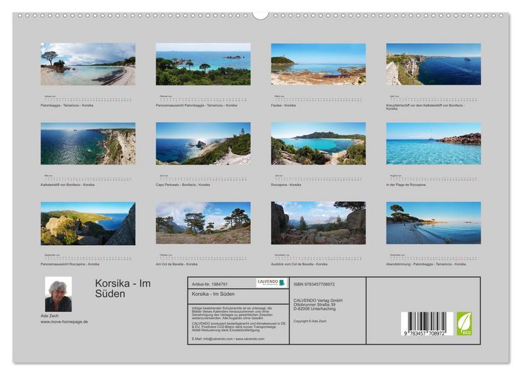 Produktbild: Korsika - Im S&uuml;den (hochwertiger Premium Wandkalender 2026 DIN A2 quer), Kunstdruck in Hochglanz