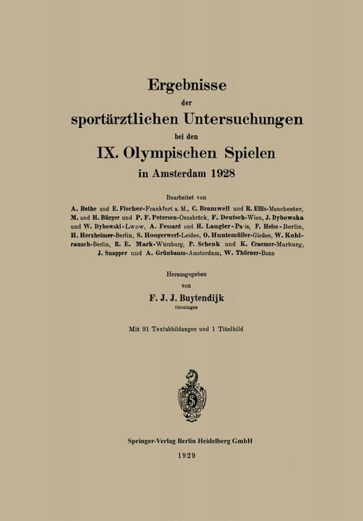 Produktbild: Ergebnisse der sport&auml;rztlichen Untersuchungen bei den IX. Olympischen Spielen in Amsterdam 1928