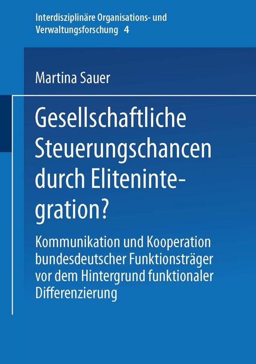 Produktbild: Gesellschaftliche Steuerungschancen durch Elitenintegration?