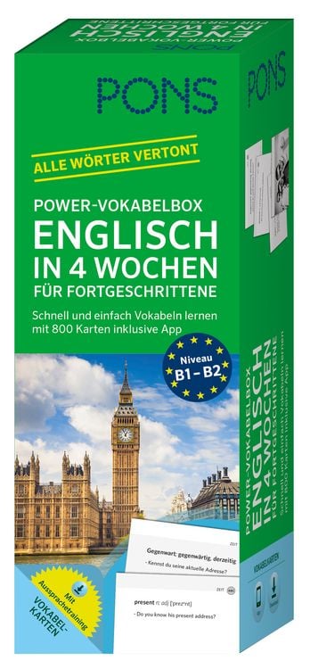 Produktbild: PONS Power-Vokabelbox Englisch in 4 Wochen f&uuml;r Fortgeschrittene