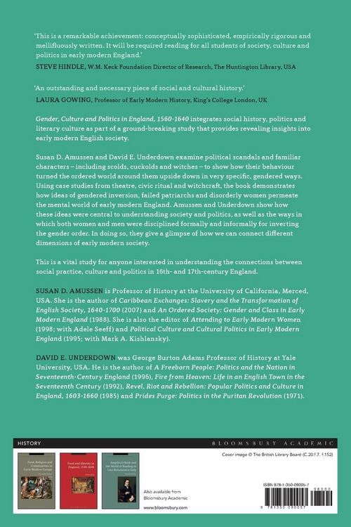 Produktbild: Gender, Culture and Politics in England, 1560-1640