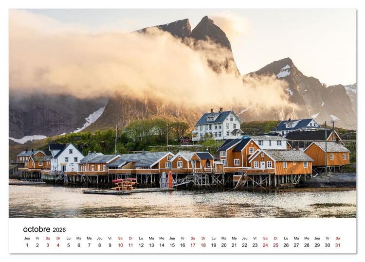 Produktbild: Lofoten - &Icirc;les de r&ecirc;ve norv&eacute;giennes (Calendrier de bureau 2026 DIN A5 vertical), CALVENDO calendrier mensuel