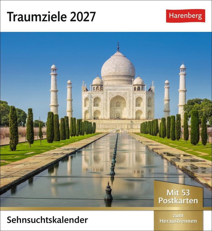 Produktbild: Traumziele Sehnsuchtskalender 2027 - Wochenkalender mit 53 Postkarten