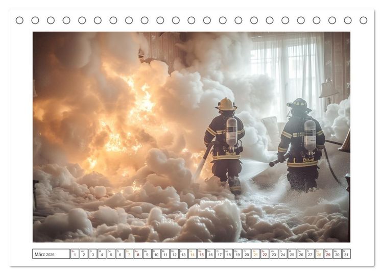 Produktbild: Helden im Einsatz - M&auml;nner und Frauen im Feuerwehrdienst (Tischkalender 2026 DIN A5 quer), CALVENDO Monatskalender