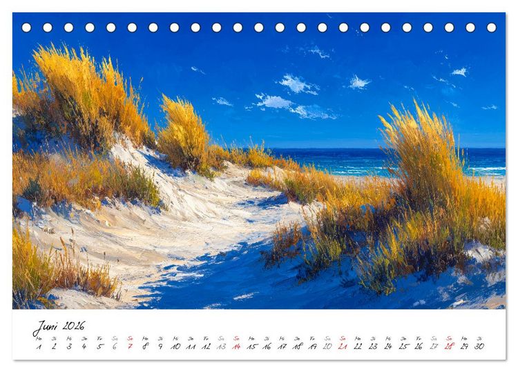 Produktbild: Sylt - Acrylmalerei von der Nordsee-Insel (Tischkalender 2026 DIN A5 quer), CALVENDO Monatskalender