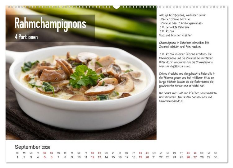 Produktbild: Fleischlos gl&uuml;cklich - 12 Foodfotos mit leckeren Rezepten (hochwertiger Premium Wandkalender 2026 DIN A2 quer), Kunstdruck in Hochglanz