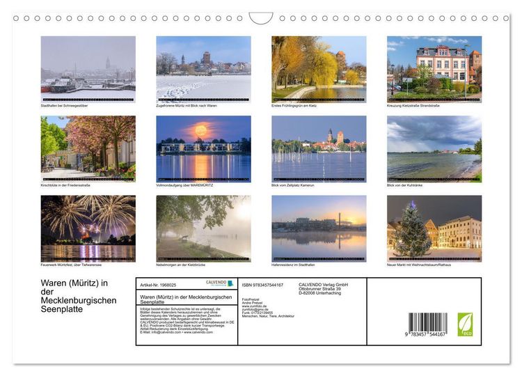 Produktbild: Waren (M&uuml;ritz) in der Mecklenburgischen Seenplatte (Wandkalender 2026 DIN A3 quer), CALVENDO Monatskalender