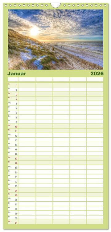Produktbild: Familienplaner 2026 - Sehnsucht D&auml;nemark - Danmark mit 5 Spalten (Wandkalender, 21 x 45 cm) CALVENDO