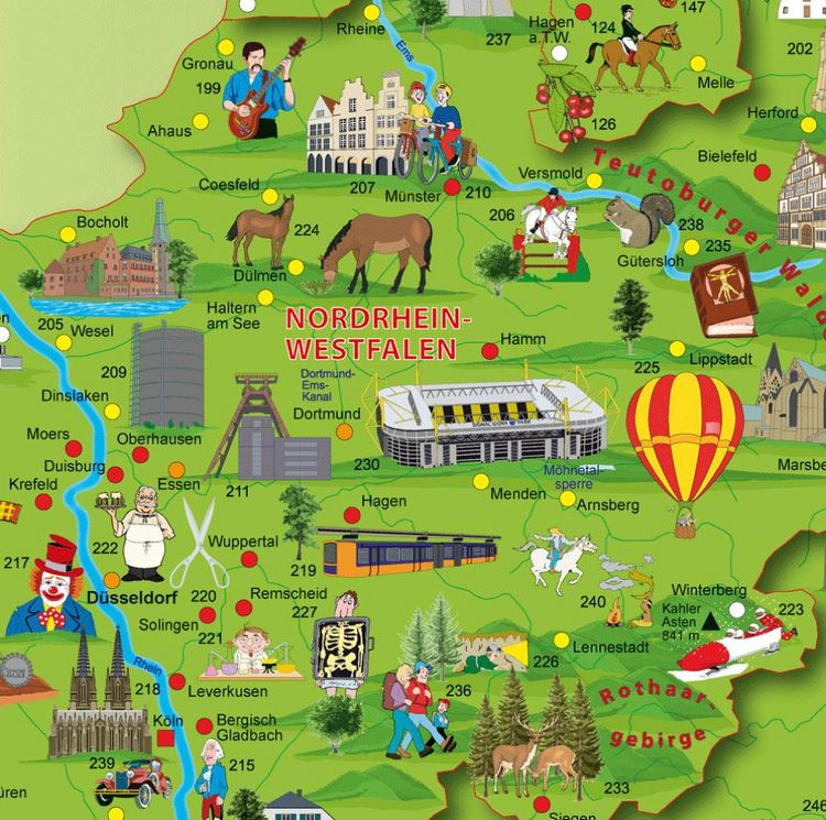 Produktbild: Illustrierte Deutschlandkarte zum Aufh&auml;ngen