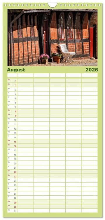 Produktbild: Familienplaner 2026 - J&uuml;tland. Zwischen Ringk&oslash;bing und Ribe mit 5 Spalten (Wandkalender, 21 x 45 cm) CALVENDO